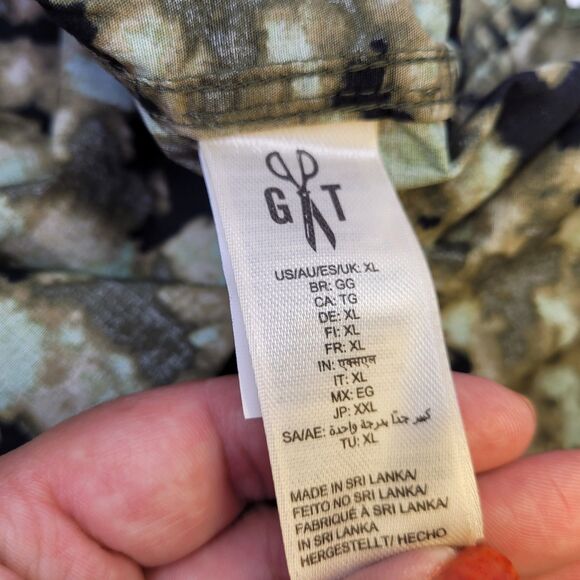 Goothreads Men's Standard-Fit Short Sleeve Poplin Shirt Green Abstract Camo XL - Picture 7 of 10